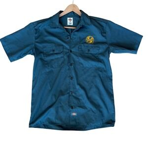 Dickies Mens Garden State Parkway Work Shirt Short Sleeve Teal Blue Medium